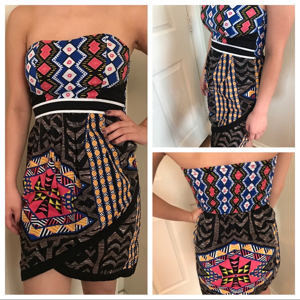 5/$20 Xhiliration unique strapless mini dress